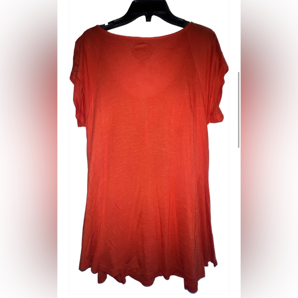 INC International Concepts orange top, with decorative front, size Large. - Picture 2 of 5